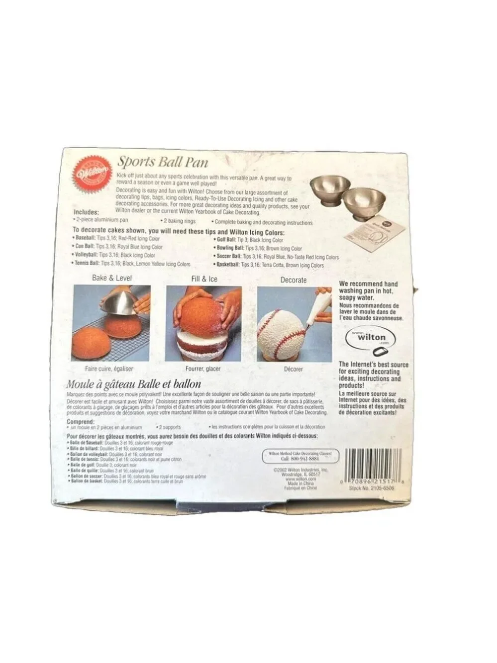 New Wilton Sport Ball 3D Cake Pan. Basketball, Baseball , Soccer